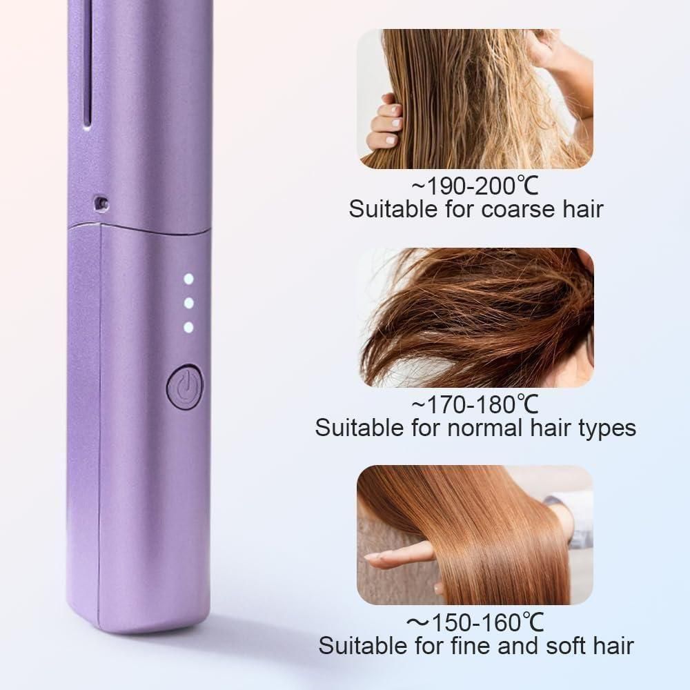 Cordless Mini Hair Straightener Comb – Quick Smooth & Frizz-Free Hair